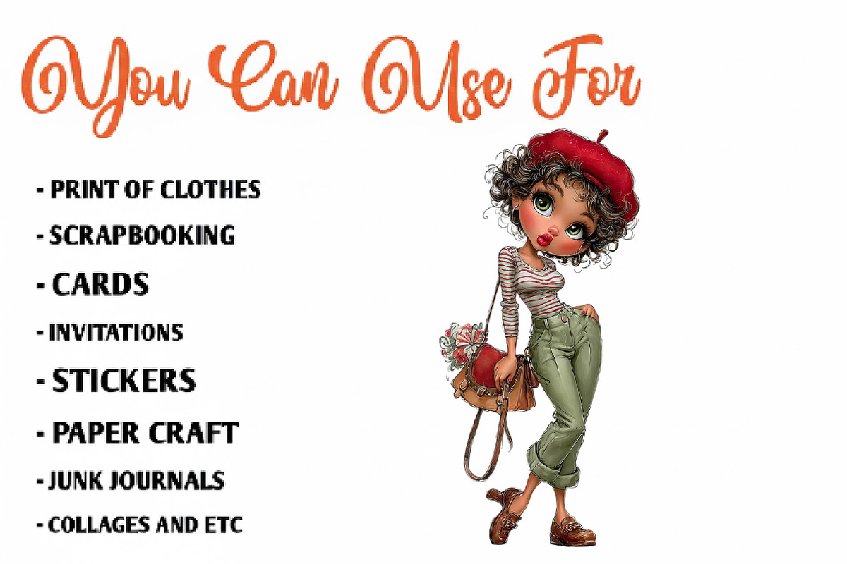 Cute Fashion Girl Clipart Bundle, a Seasonal Illustration by CreationArt (Photo 5 of 7)
