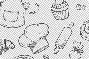 Baker Seamless Pattern Set, a Pattern Graphic by regalDRAW