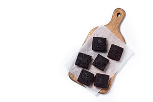 Homemade chocolate brownies on cutting board, a Food & Drink Photo by etorres69