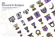 30 Reward & Badges Icon set, an Outline Icon by Just Icon (Thumbnail 1 of 3)