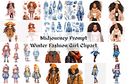 Prompt Winter Fashion Girl Clipart, a Decorative Illustration by Creative design (Thumbnail 1 of 7)