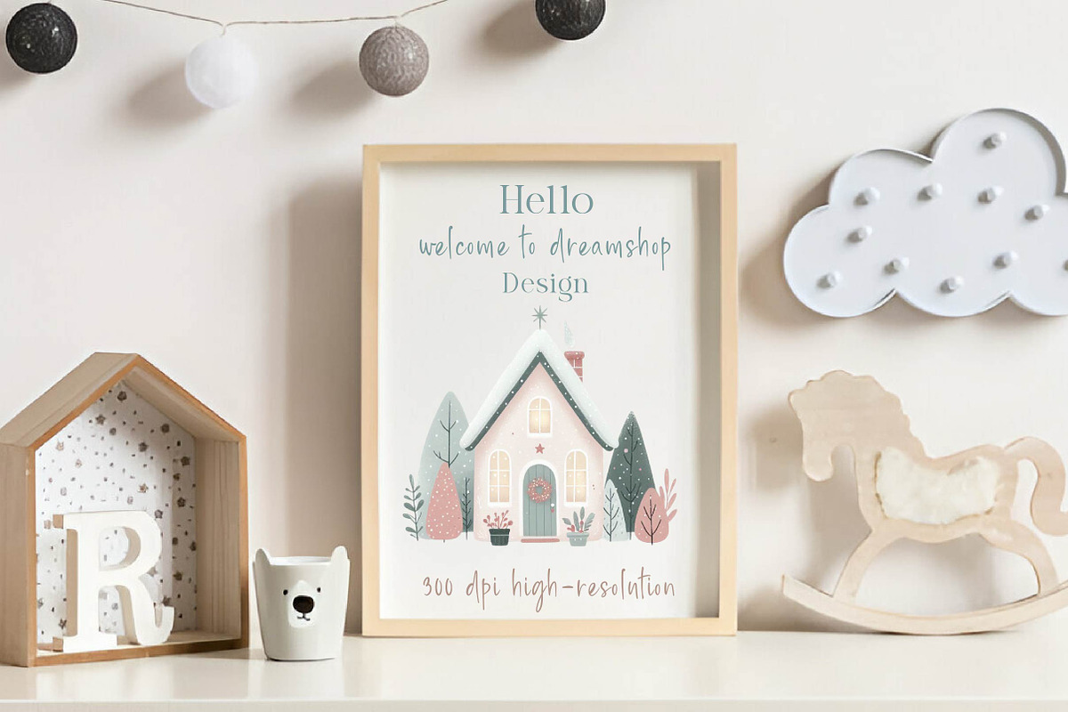Watercolor Christmas house clipart, an Illustration by CreationArt (Photo 4 of 6)