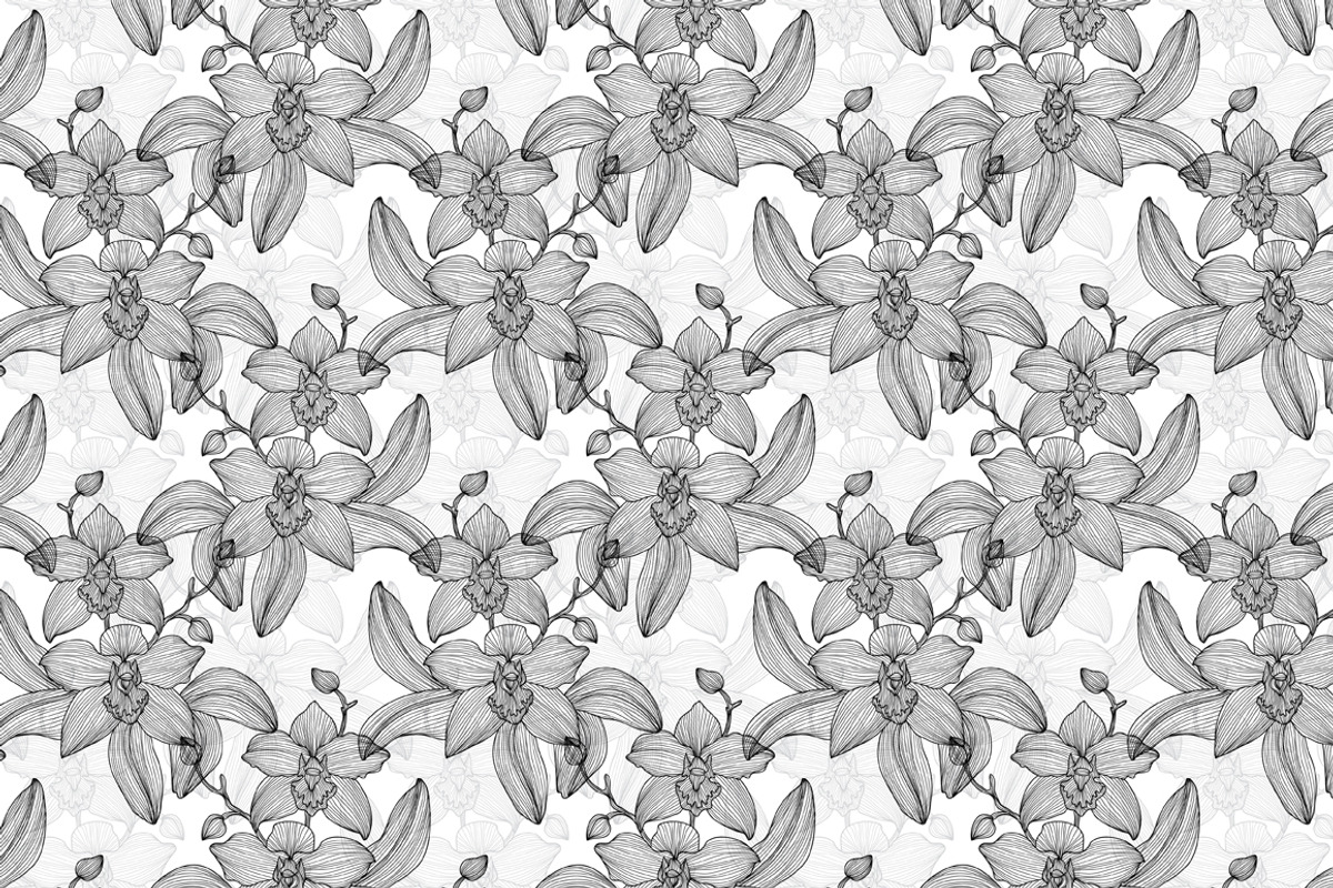 Black and White Floral Patterns (3) preview 3