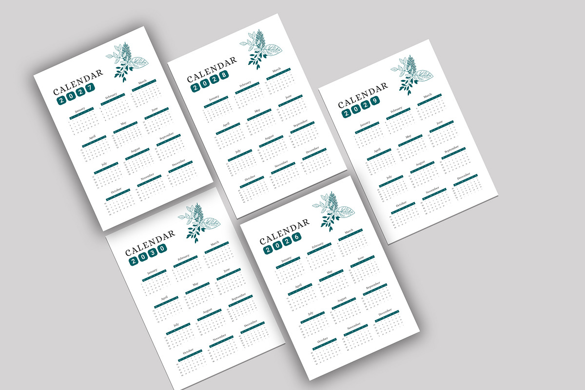 Calendar Templates 2026-2030, a Stationery Template by Design Zone (Photo 3 of 3)