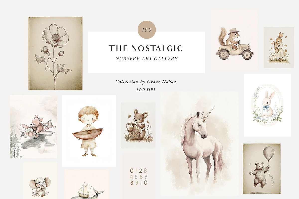 Nursery home and room print gallery, a Background Graphic by Grace Noboa Illustrations (Photo 9 of 16)