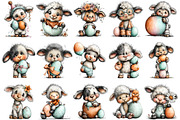 Whimsical Easter Lamb Clipart, an Illustration by OK Design (Thumbnail 3 of 6)