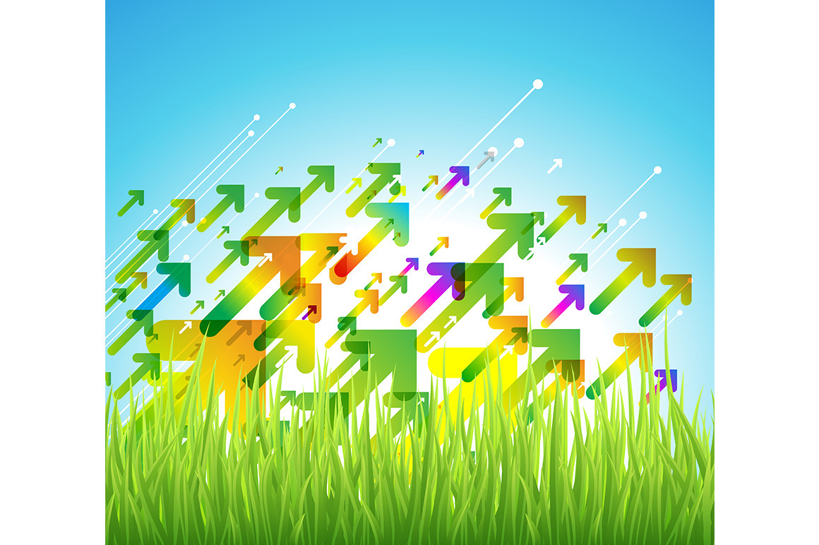 Spring arrow background, an Illustration by Things for designers