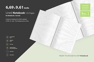 Lined Notebook 8mm - 6.69x9.61