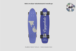 Mini Cruiser Skateboard Mockup