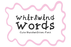 Whirlwind Words - Handwritten Font, a Handwritten Font by HipFonts
