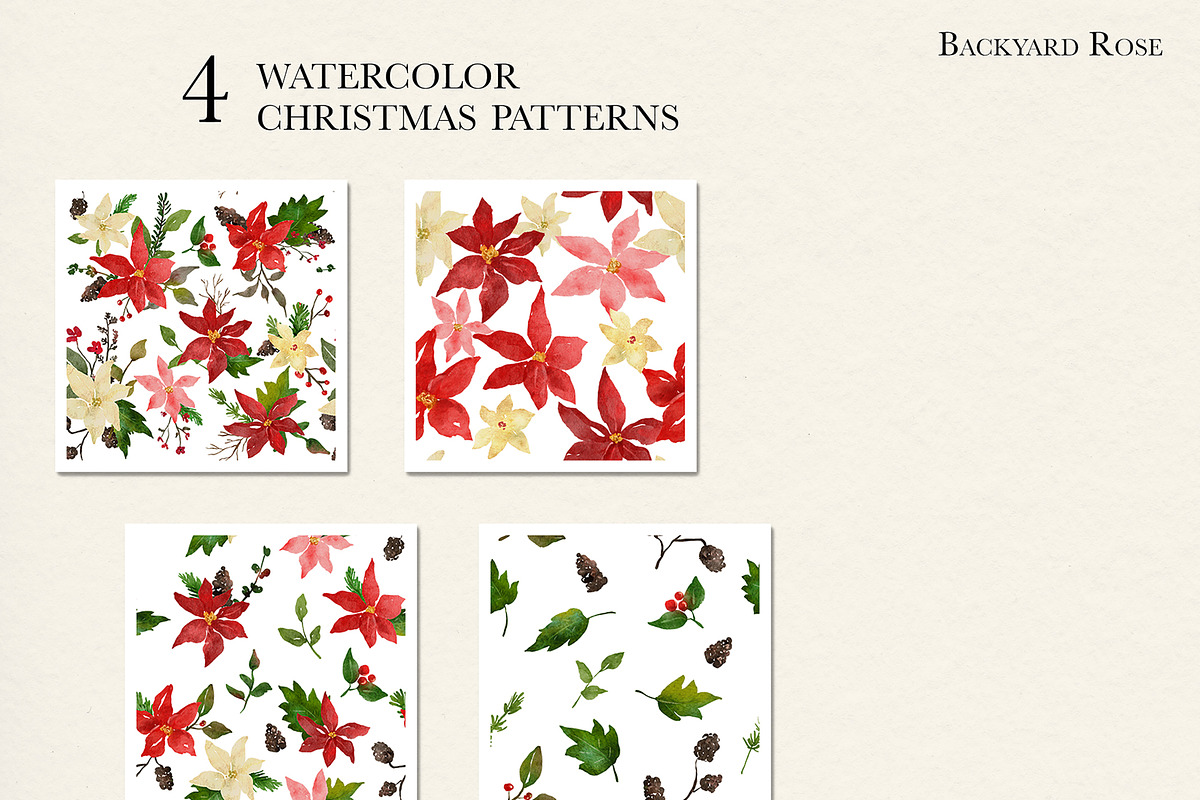 Watercolor Christmas Poinsettia, an Illustration by Backyard Rose (Photo 9 of 11)