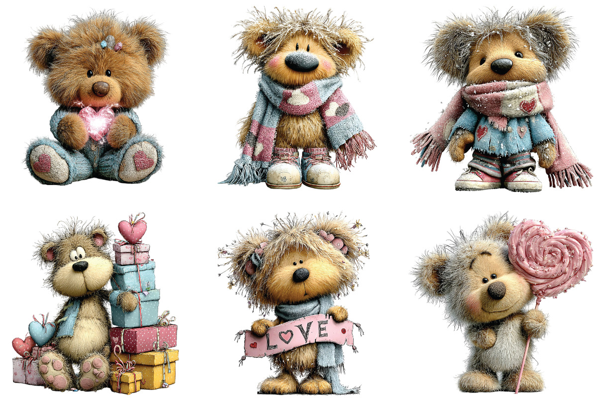 Whimsical Valentine Teddy Bear PNG, an Illustration by CraftArtStudio (Photo 4 of 6)