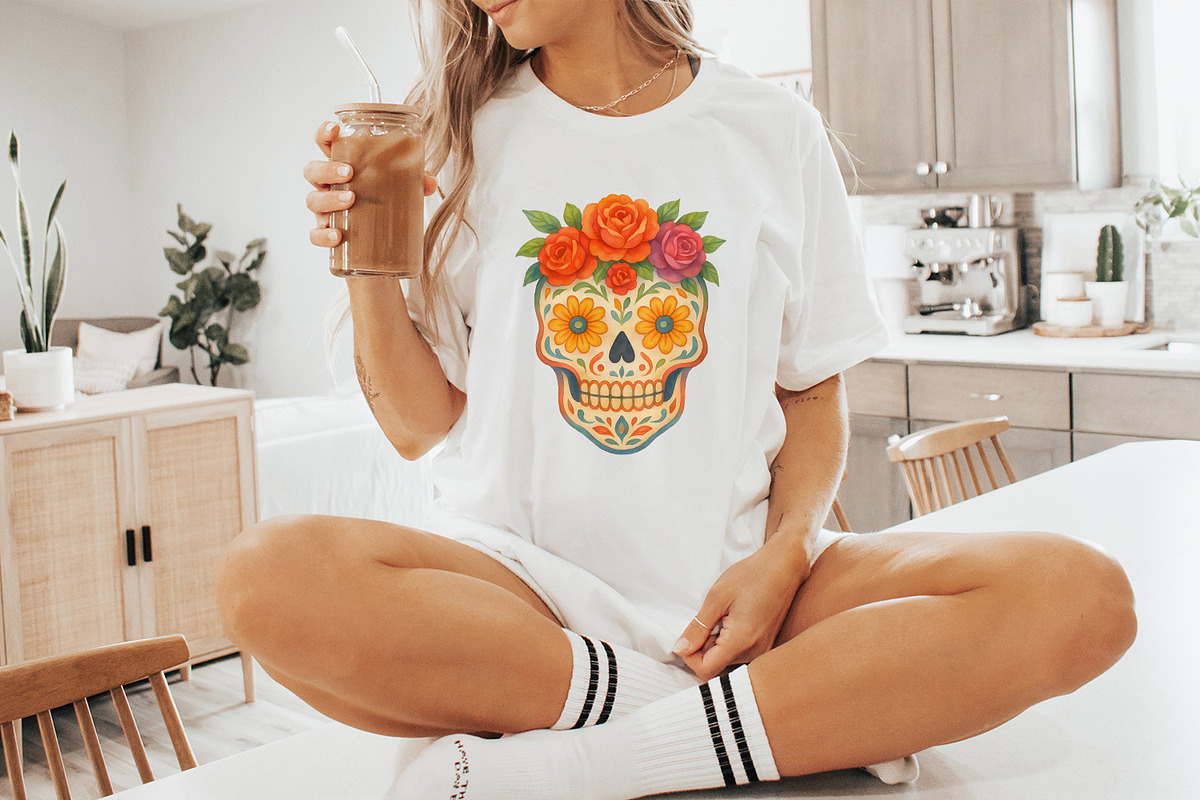 Sugar Skull Floral PNG, Day of the, an Illustration by SharpMarketplace (Photo 9 of 9)