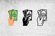 Hand Holding Money Icons Vector Set, an Outline Icon by Artonix (Thumbnail 2 of 2)
