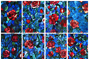 Stained Glass Red Rose Pattern, a Pattern Graphic by Paper & Pattern Studio (Thumbnail 2 of 8)