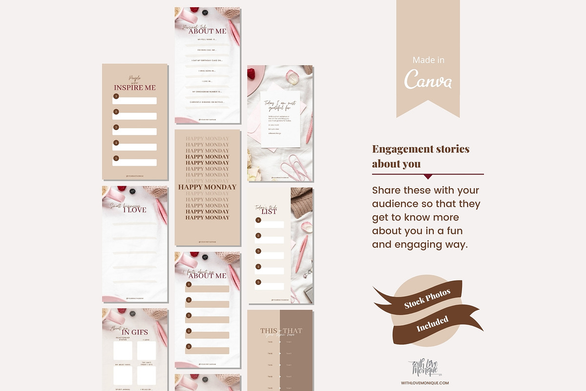 30 Instgram Stories Canva Templates, a Social Media Template by With Love Monique (Photo 5 of 10)
