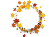 Golden autumn set with maple leaves, a Decorative Illustration by Vjom (Thumbnail 11 of 13)