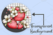 Whimsical Spring Strawberry Clipart, an Illustration by Canvas Craft (Thumbnail 2 of 7)