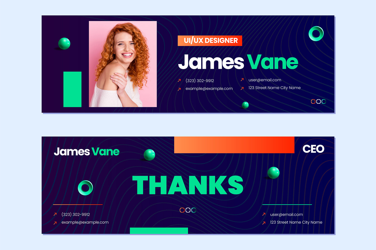 Modern Email Signature Design Set, an UI Kit Template by ContestDesign (Photo 5 of 5)