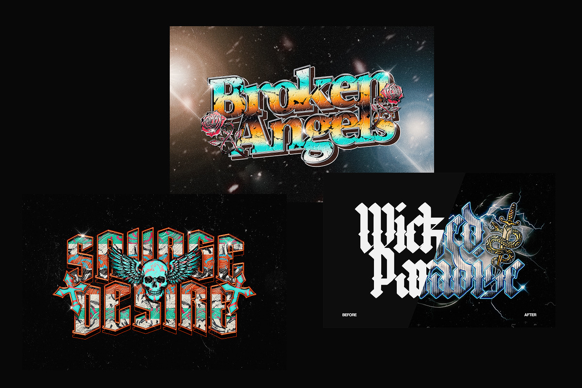 Bootleg Metal Typography Text Effect