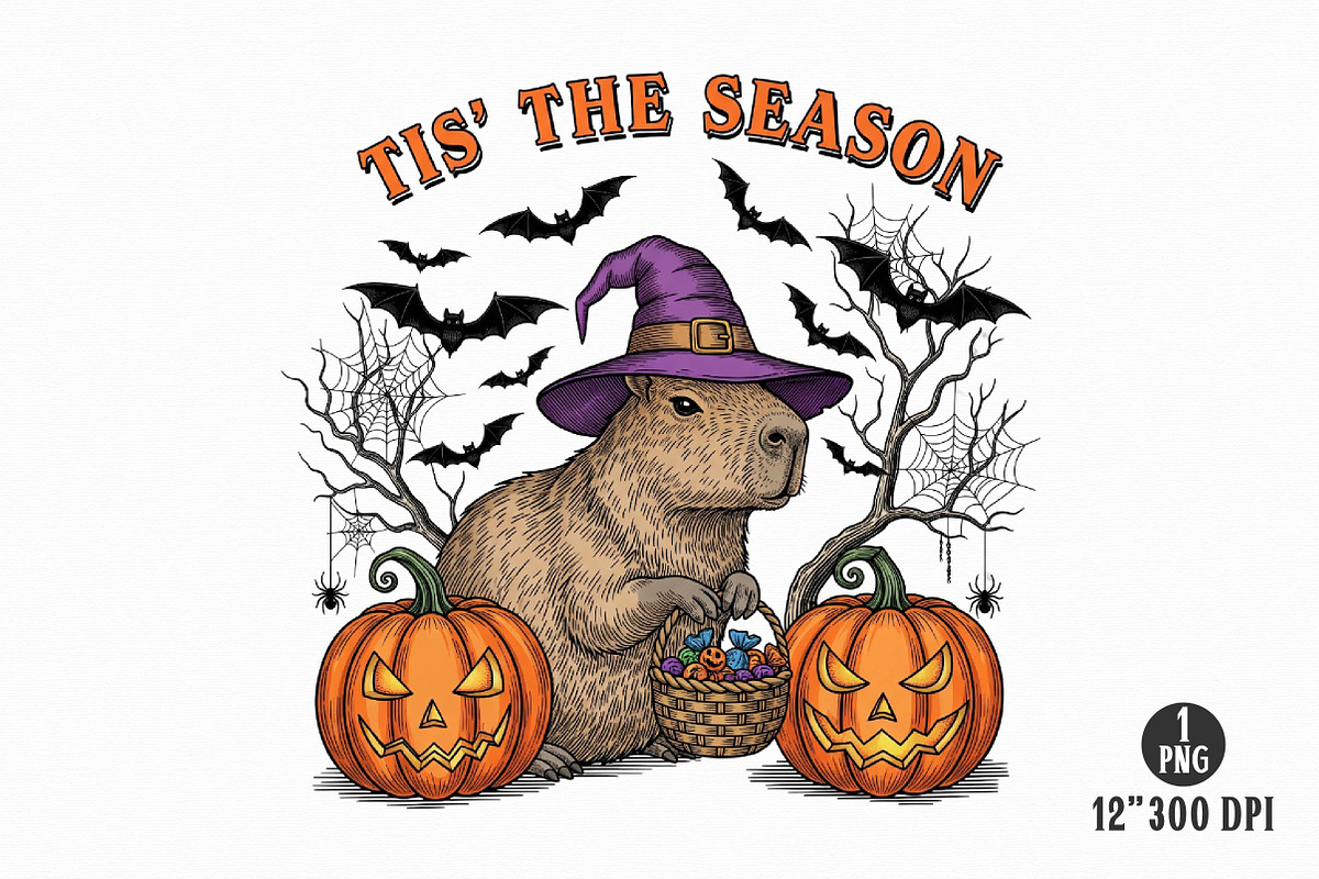 Halloween Capybara Sublimation PNG, an Illustration by Dream Creation (Photo 13 of 17)