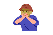 Sick kid boy with cold or flu set, a Person Illustration by Good Studio (Thumbnail 12 of 13)