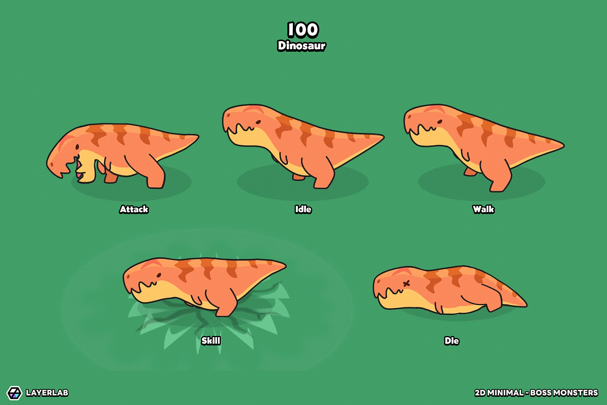 2D Minimal - Boss Monsters, an Animal Illustration by LAYERLAB (Photo 4 of 9)
