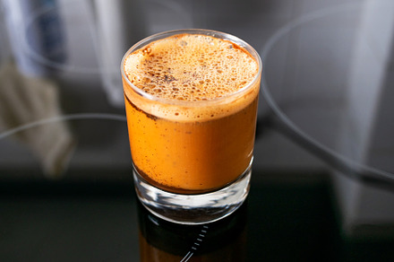 Iced coffee with foam