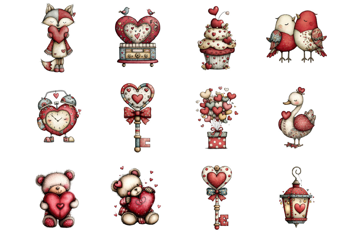 Whimsical Valentines Day Clip Art, a Graphic by CitraGraphics (Photo 4 of 5)