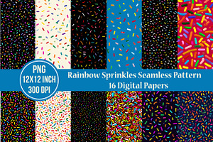 Rainbow Sprinkles Seamless Pattern, an Illustration by Craft Nest