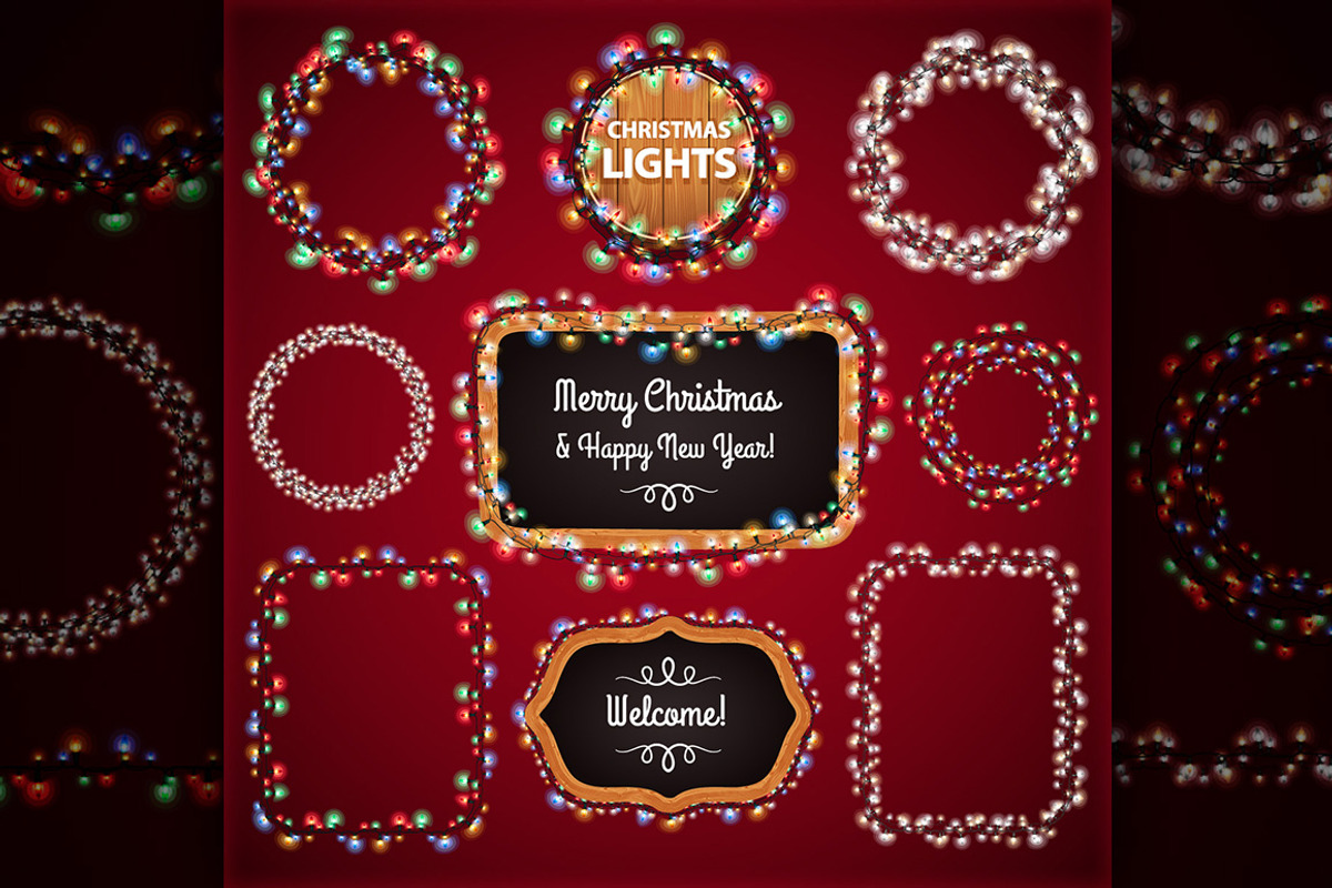 Christmas Lights Decorations Set, a Decorative Illustration by Voysla's Shop (Photo 3 of 12)