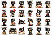 Whimsical Easter Black Cat Clipart, an Illustration by Craft Nest (Thumbnail 6 of 11)