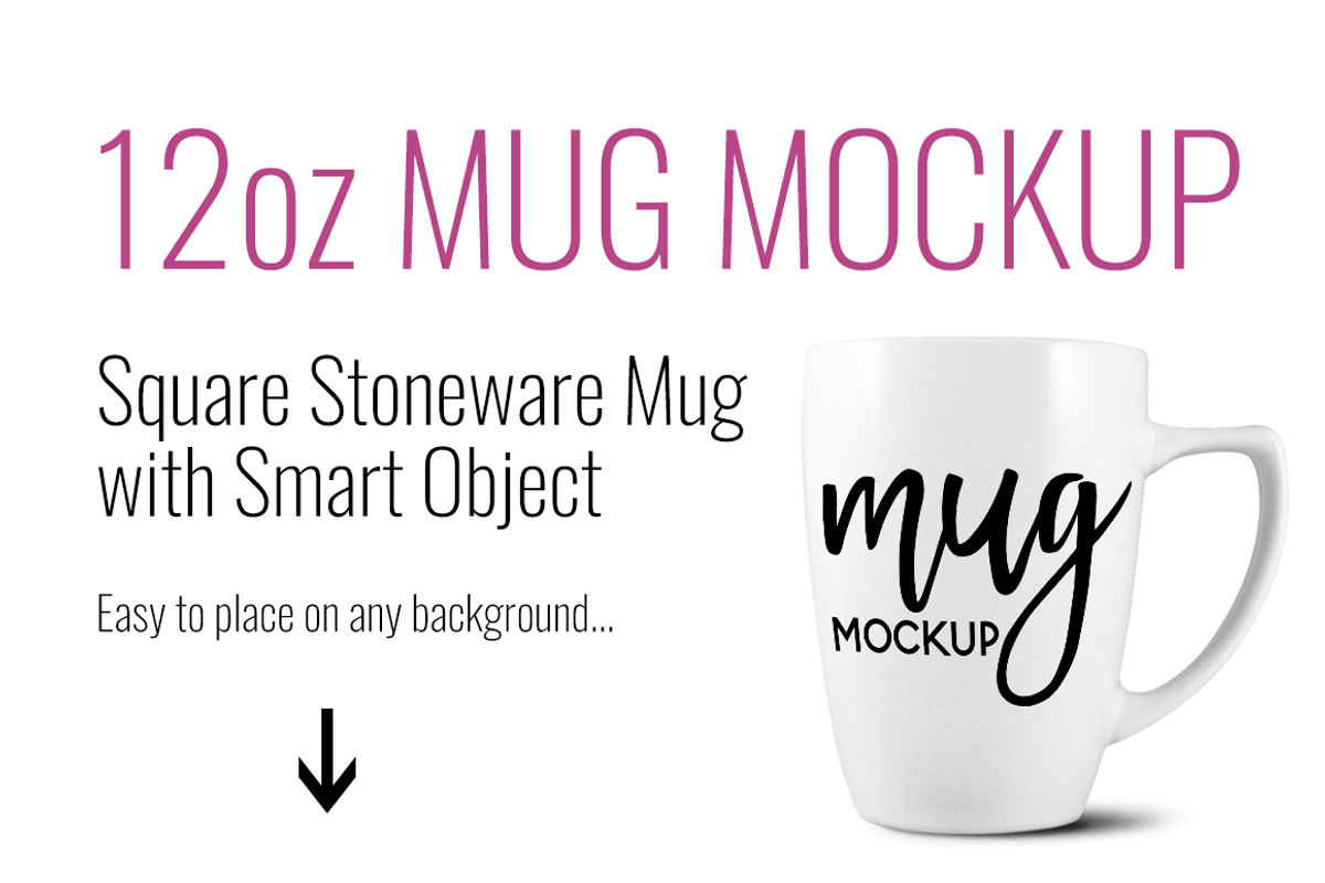 12oz White Square Stoneware Mug DT, a Product Mockup by SarahDesign (Photo 4 of 5)