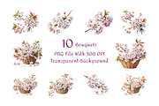 Cherry Blossom Watercolor Clipart, a Decorative Illustration by ForhadGFX (Thumbnail 9 of 13)