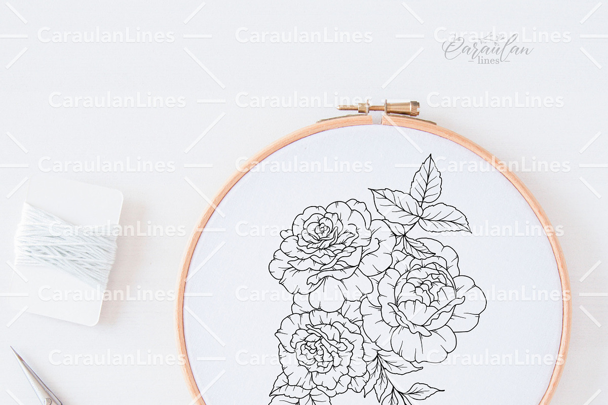 Rose Flower Line Art, an Object Graphic by CaraulanStore (Photo 5 of 6)