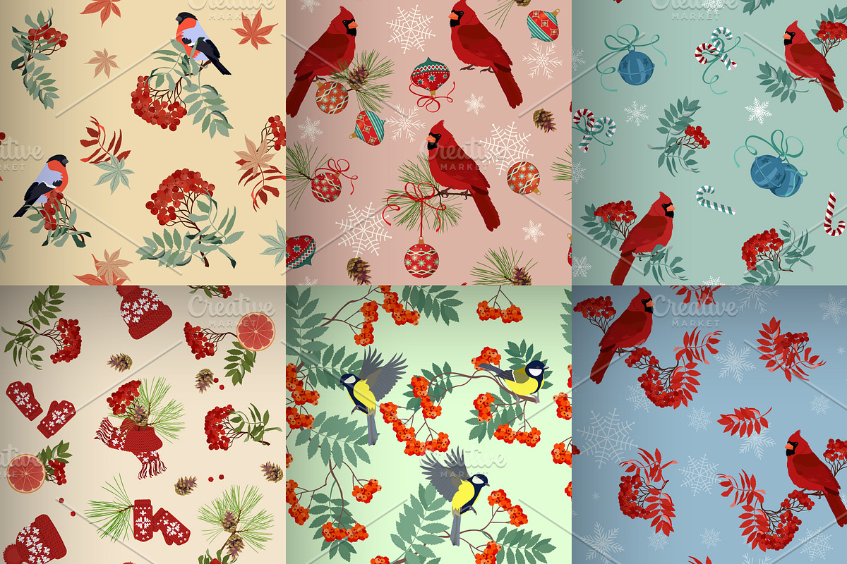 Festive christmas patterns, a Pattern Graphic by artdemidova