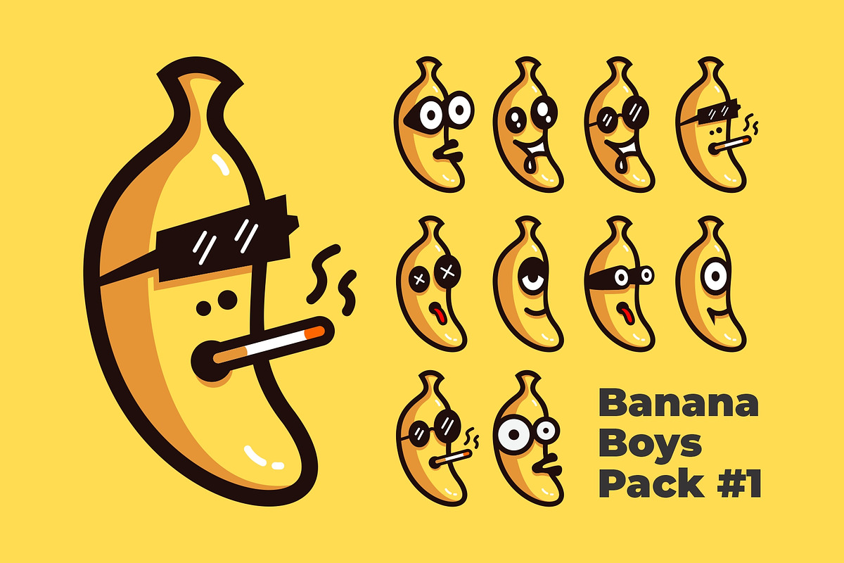 Banana BOYS Pack #1, a Branding & Logo Template by krhstd
