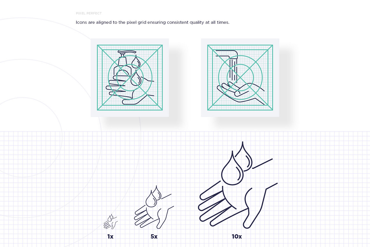 Hand Washing 32 Icons Set Hand Drawn, an Outline Icon by Marina Silence (Photo 10 of 17)