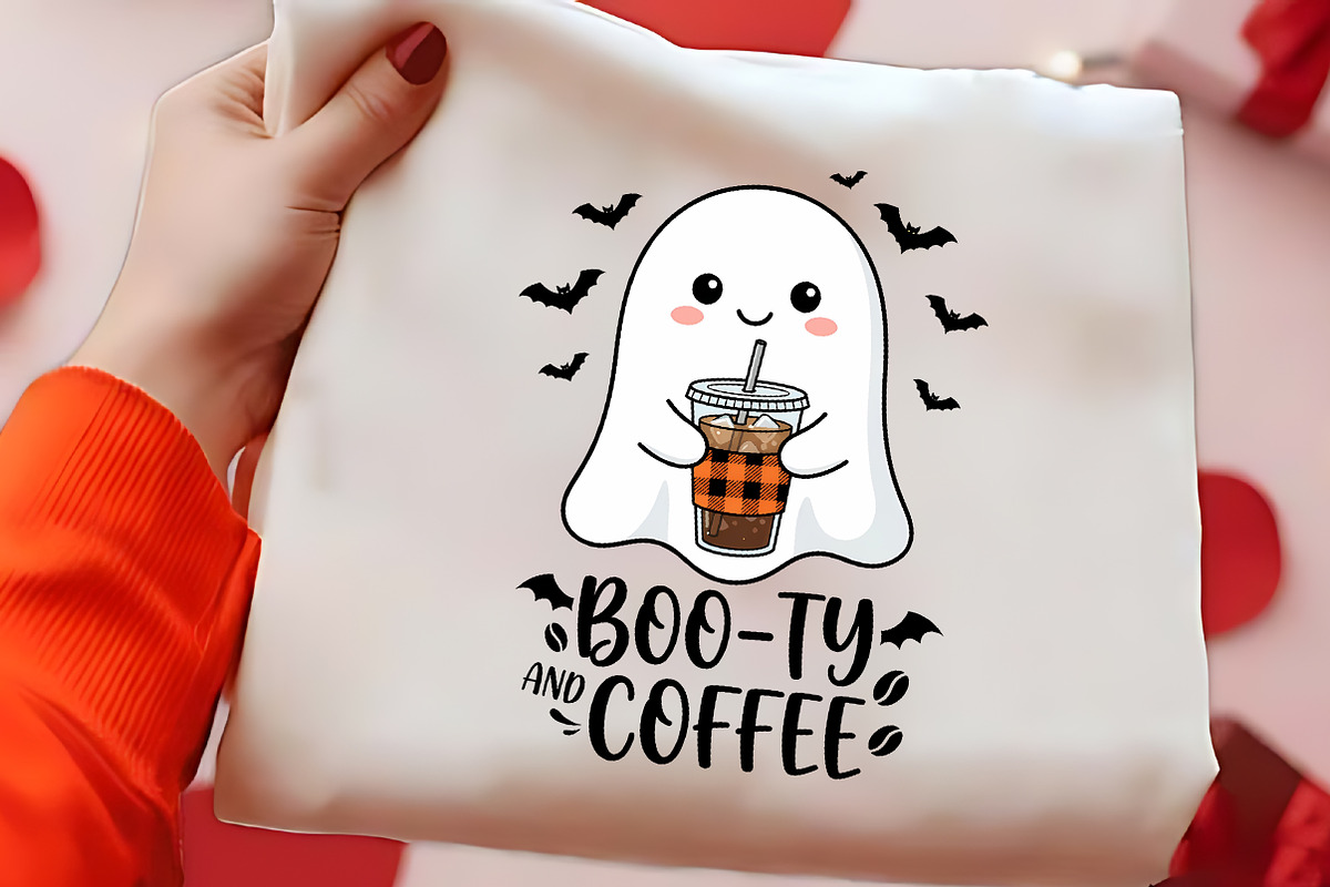 Booty And Coffee Halloween Ghost PNG, a Decorative Illustration by CrexoraLab (Photo 2 of 4)