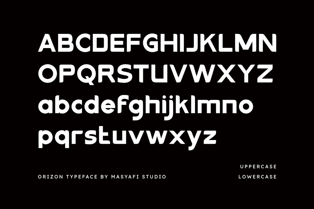 Orizon | Modern Tech Typeface, a Sans Serif Font by Masyafi Studio (Photo 2 of 8)