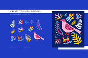 Birds & Flowers | Folk style clipart, an Animal Illustration by Olia (Thumbnail 9 of 14)