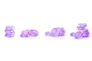3d stack of glass holographic coin, a Finance Illustration by Marozhkastudio