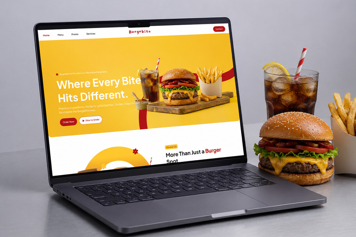 Food Business Website Landing Page, a Landing Page Template by Font Kingdom (Photo 2 of 5)