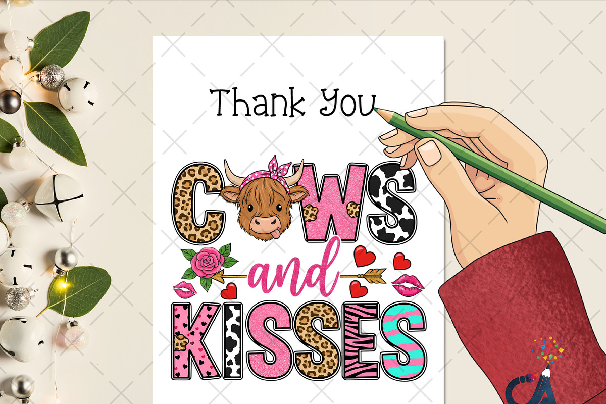 Valentine Cows And Kisses Png, an Illustration by Creative Art (Photo 2 of 6)