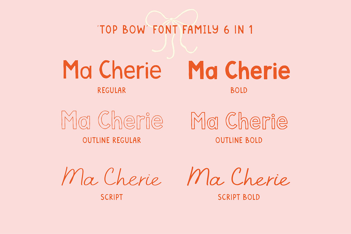 Top Bow Romantic Font Family, a Handwritten Font by Ayya Studio (Photo 14 of 16)