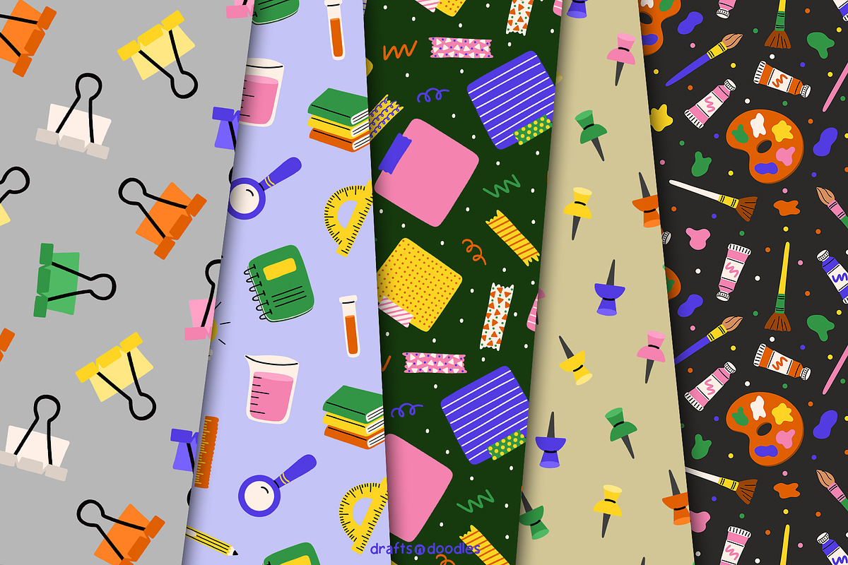 Back to School Clipart and Patterns, a Pattern Graphic by Drafts n Doodles (Photo 5 of 12)