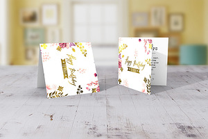 Square Greeting Card Mockups