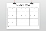 2026 8.5 x 11 Inch Calendar Template, a Stationery Template by Running With Foxes (Thumbnail 2 of 5)