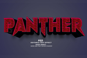 Panther PSD 3D Editable Text Effect