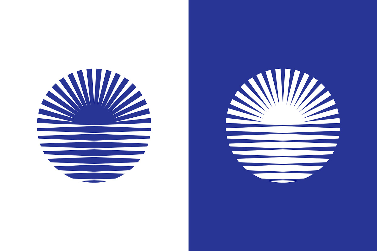 Dusk Dark Blue Sun Circle Logo, a Branding & Logo Template by Signatoro